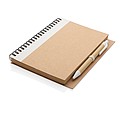 Kraft spiral notebook with pen, white