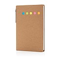 Kraft sticky notes A6 booklet with pen, brown