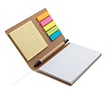 Kraft sticky notes A6 booklet with pen, brown