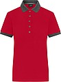 Ladies Contrast Piqué Polo red/anthracite melange M