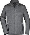 Ladies knitted fleece jacket James Nicholson, dark grey/silver, L