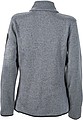 Ladies knitted fleece jacket James Nicholson, dark grey/silver, L