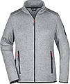 Ladies knitted fleece jacket James Nicholson, grey/red, L