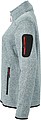 Ladies knitted fleece jacket James Nicholson, grey/red, L