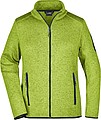 Ladies knitted fleece jacket James Nicholson, lime green/blue, S