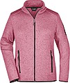 Ladies knitted fleece jacket James Nicholson, pink/white, L