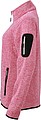 Ladies knitted fleece jacket James Nicholson, pink/white, L