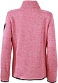 Ladies knitted fleece jacket James Nicholson, pink/white, L