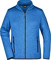 Ladies knitted fleece jacket James Nicholson, royal blue/red, L