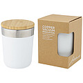 Lagan 300 ml copper vacuum insulated stainless steel tumbler with bamboo lid