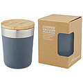 Lagan 300 ml copper vacuum insulated stainless steel tumbler with bamboo lid
