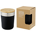Lagan 300 ml copper vacuum insulated stainless steel tumbler with bamboo lid