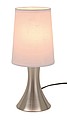 Lamp with a touch area on the bottom and a dimmer (3 levels),colour silver, white