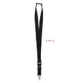 Lanyard with metal hook, detachable buckle and safety breakaway. 25mm wide.