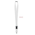 Lanyard with metal hook, detachable buckle and safety breakaway. 25mm wide.