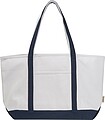 Large carrier bag made from recycled cotton, beige