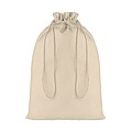 Large gift cotton draw cord bag. Size approx. 30 x 47cm. 105 gr/m2.