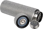 Large stainless steel drinking bottle with rhinestone accents, grey