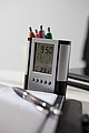 LCD alarm clock/ pen holder 
