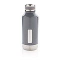 Leak proof vacuum bottle with logo plate