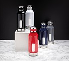 Leak proof vacuum bottle with logo plate