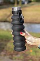 Leakproof collapsible silicone bottle with lid