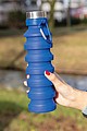 Leakproof collapsible silicone bottle with lid