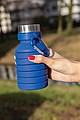 Leakproof collapsible silicone bottle with lid