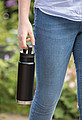 Leakproof vacuum on-the-go bottle with handle