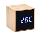 LED alarm clock bamboo casing