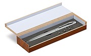 Led&laserpointer in wooden box, silver