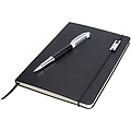 Legato Elegance A5 hard cover notebook and rollerball pen set, primary black