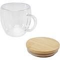Lenora 250 ml glass cup with bamboo lid, transparent clear