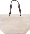 Linen (260 gr/m2) beach bag with PE handles.