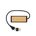 Link RCS recycled plastic and bamboo dual Input USB hub, black