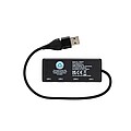 Link RCS recycled plastic and bamboo dual Input USB hub, black