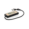 Link RCS recycled plastic and bamboo dual Input USB hub, black