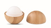 Lip balm in round bamboo case