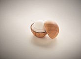 Lip balm in round bamboo case