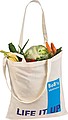 Long-handled shopping bag, white