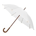LUGO Elegant windproof umbrella with curved handle, diameter 102 cm, white