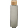 Lume 500 ml matte soda lime glass bottle with bamboo lid, grey