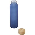 Lume 500 ml matte soda lime glass bottle with bamboo lid, ocean blue