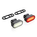 Lumino RCS recycled plastic USB re-chargeable bike light set, black