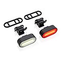 Lumino RCS recycled plastic USB re-chargeable bike light set, black