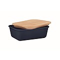 Lunch box with bamboo lid, french navy