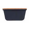 Lunch box with bamboo lid, french navy