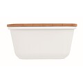 Lunch box with bamboo lid, white