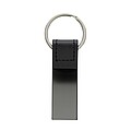 Luxury PU keychain RCS recycled zinc alloy, black