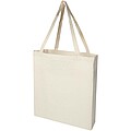Madras 140 g/m2 GRS recycled cotton gusset tote bag, natural